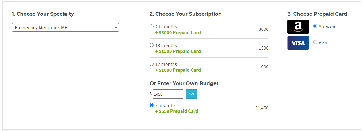 BoardVitals Best CME Bundle with Prepaid Card Option