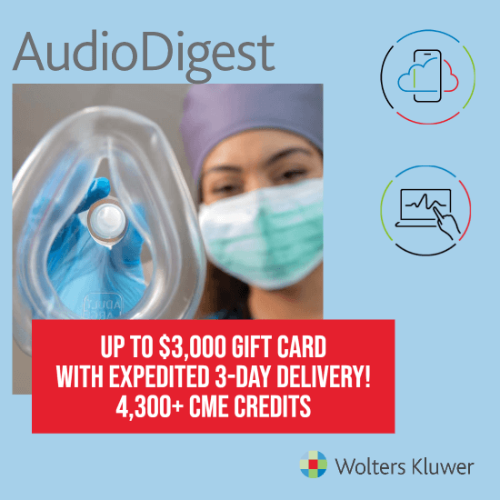 Audio Digest CME Anesthesiology Platinum Membership with up to $3000 gift card