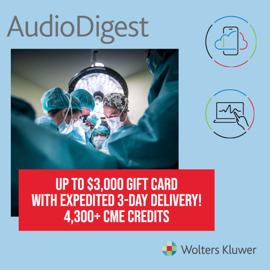 Audio Digest CME General Surgery Platinum Membership with up to $3000 gift card