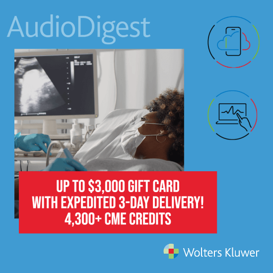 Audio Digest CME Obstetrics and Gynecology Platinum Membership with up to $3000 gift card