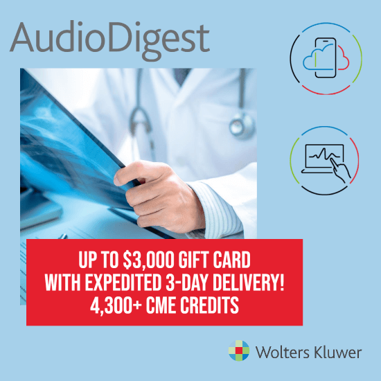 Audio Digest CME Orthopaedics Platinum Membership with up to $3000 gift card