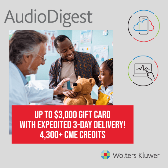 Audio Digest CME Pediatrics Platinum Membership with up to $3000 gift card